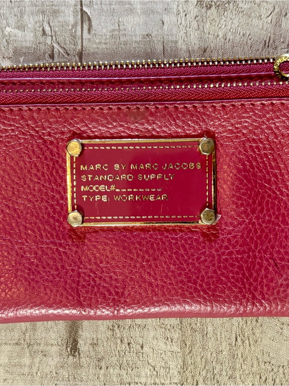 Marc by Marc Jacobs Hot Pink Leather Zip Clutch with Gold Plate